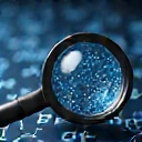 Magnifying glass over a chemical formula